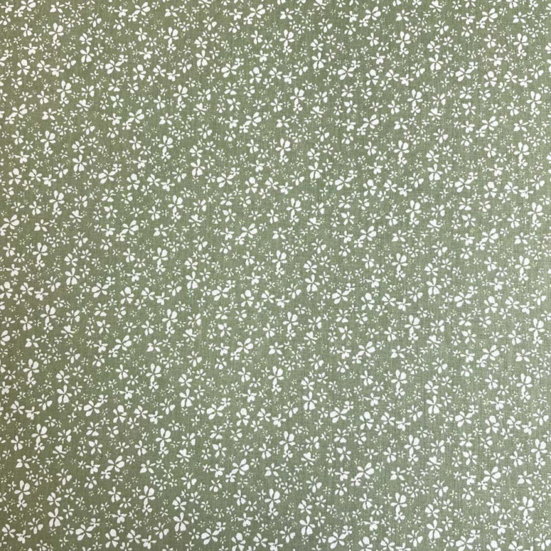 Algodón estampado DIFATTI Tilo / Blanco